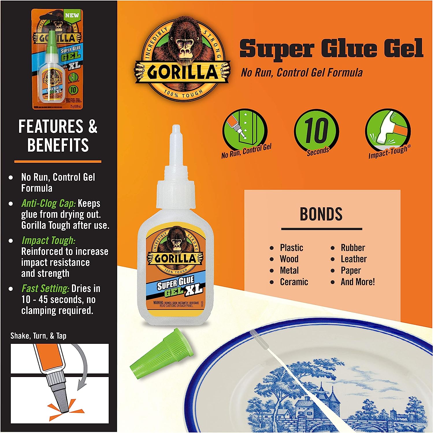 Gorilla Super Glue Gel XL, 25 Gram, Clear, (Pack of 1) - Image 3